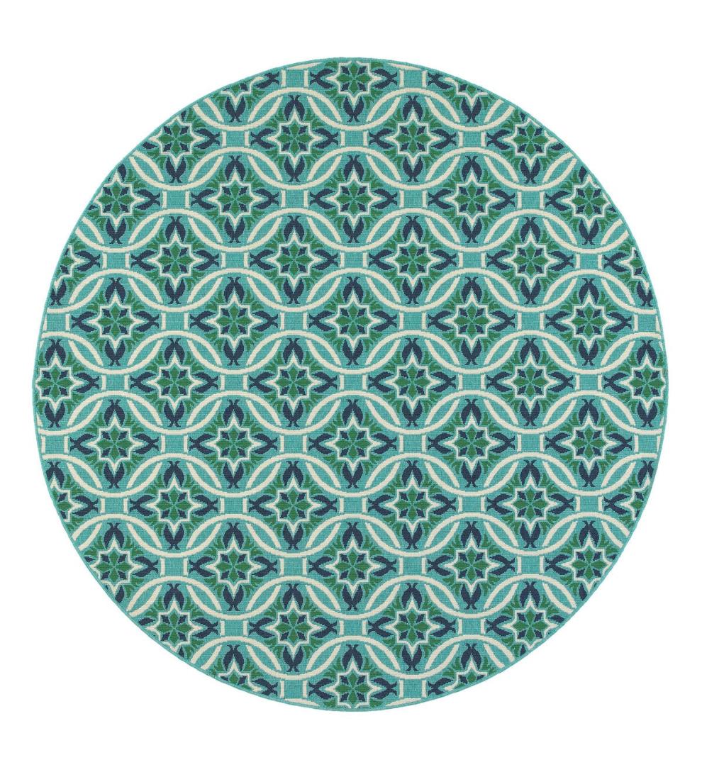 Plow & Hearth Synthetic Rugs Indoor Living Indoor/Outdoor Lexington Medallion Rug