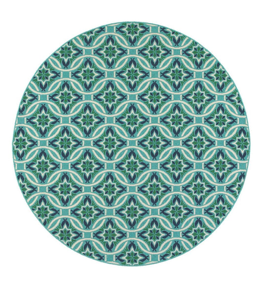 Plow & Hearth Synthetic Rugs Indoor Living Indoor/Outdoor Lexington Medallion Rug