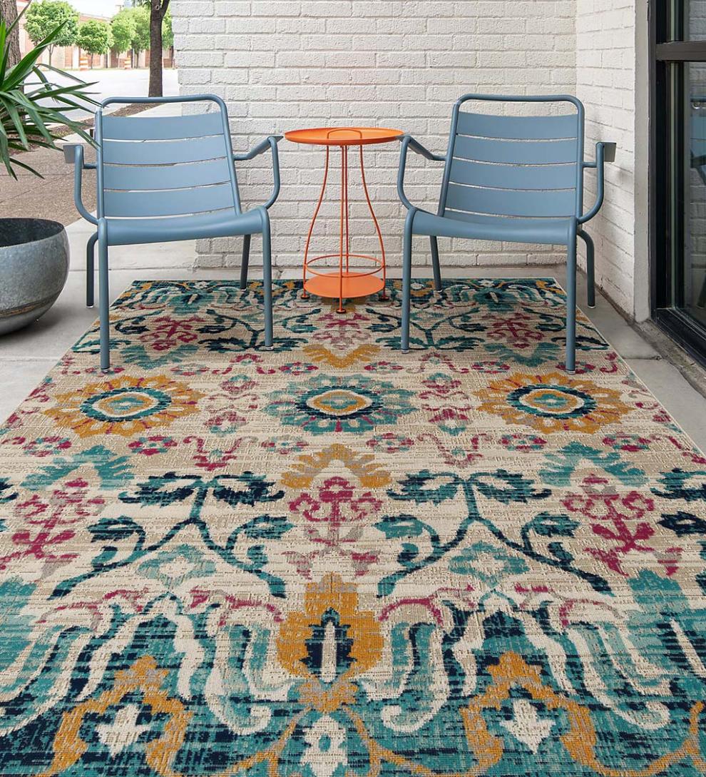 Plow & Hearth Synthetic Rugs Indoor Living Indoor/Outdoor Oakland Garden Polypropylene Rug
