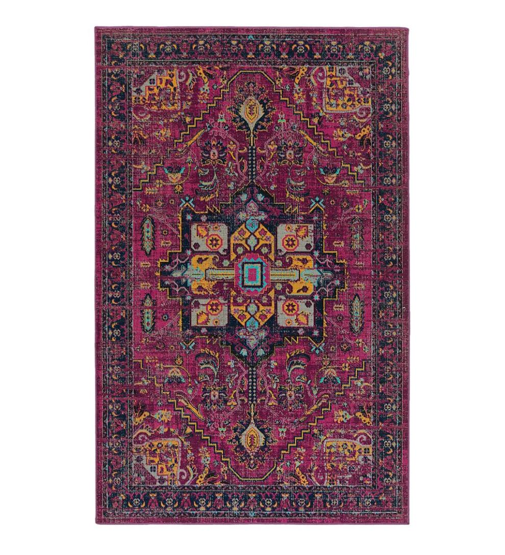 Plow & Hearth Synthetic Rugs Indoor Living Indoor/Outdoor Oakland Medallion Polypropylene Rug