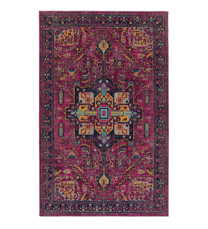 Plow & Hearth Synthetic Rugs Indoor Living Indoor/Outdoor Oakland Medallion Polypropylene Rug