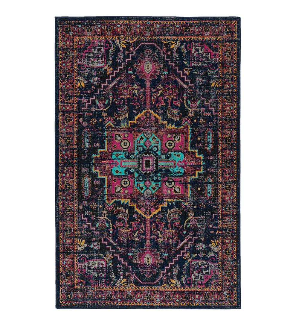 Plow & Hearth Synthetic Rugs Indoor Living Indoor/Outdoor Oakland Medallion Polypropylene Rug