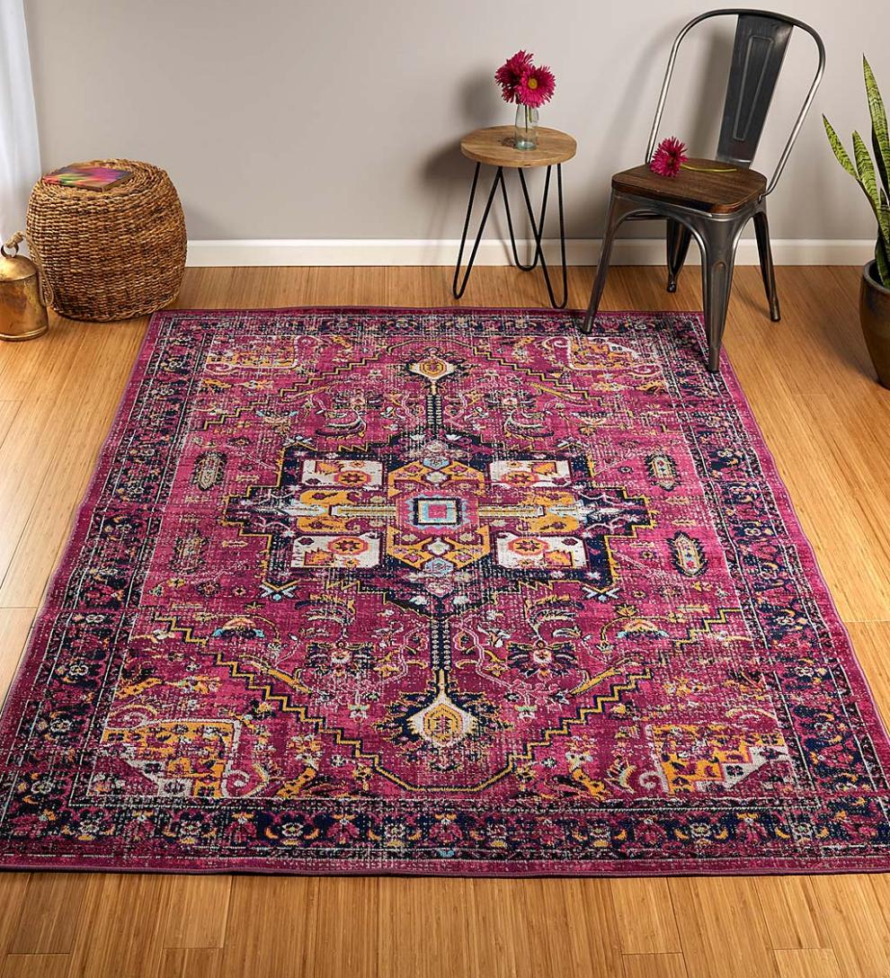 Plow & Hearth Synthetic Rugs Indoor Living Indoor/Outdoor Oakland Medallion Polypropylene Rug