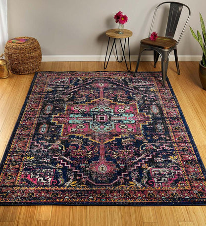 Plow & Hearth Synthetic Rugs Indoor Living Indoor/Outdoor Oakland Medallion Polypropylene Rug