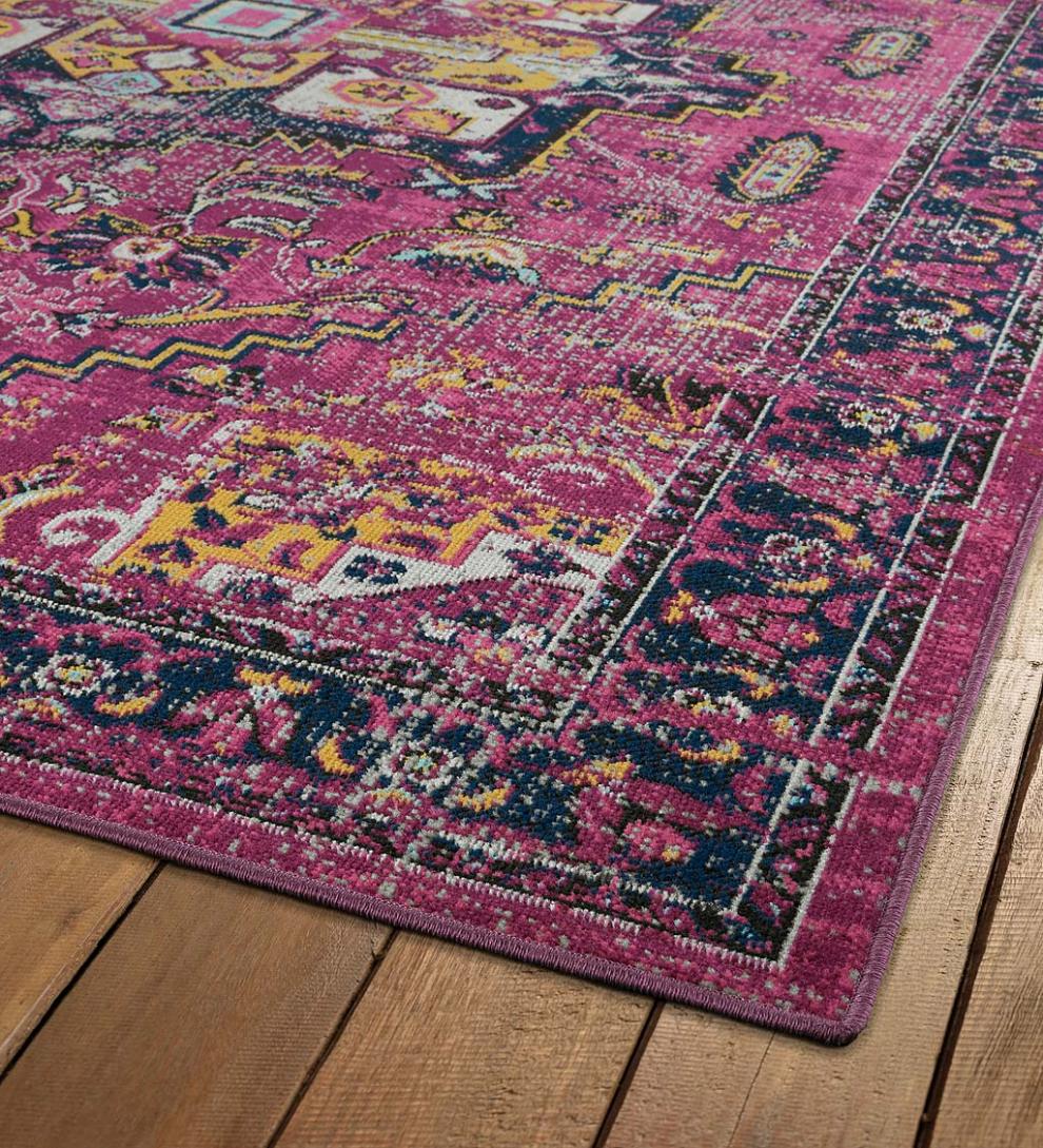 Plow & Hearth Synthetic Rugs Indoor Living Indoor/Outdoor Oakland Medallion Polypropylene Rug