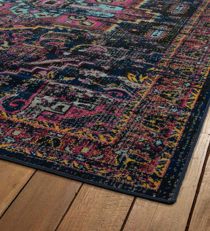Plow & Hearth Synthetic Rugs Indoor Living Indoor/Outdoor Oakland Medallion Polypropylene Rug