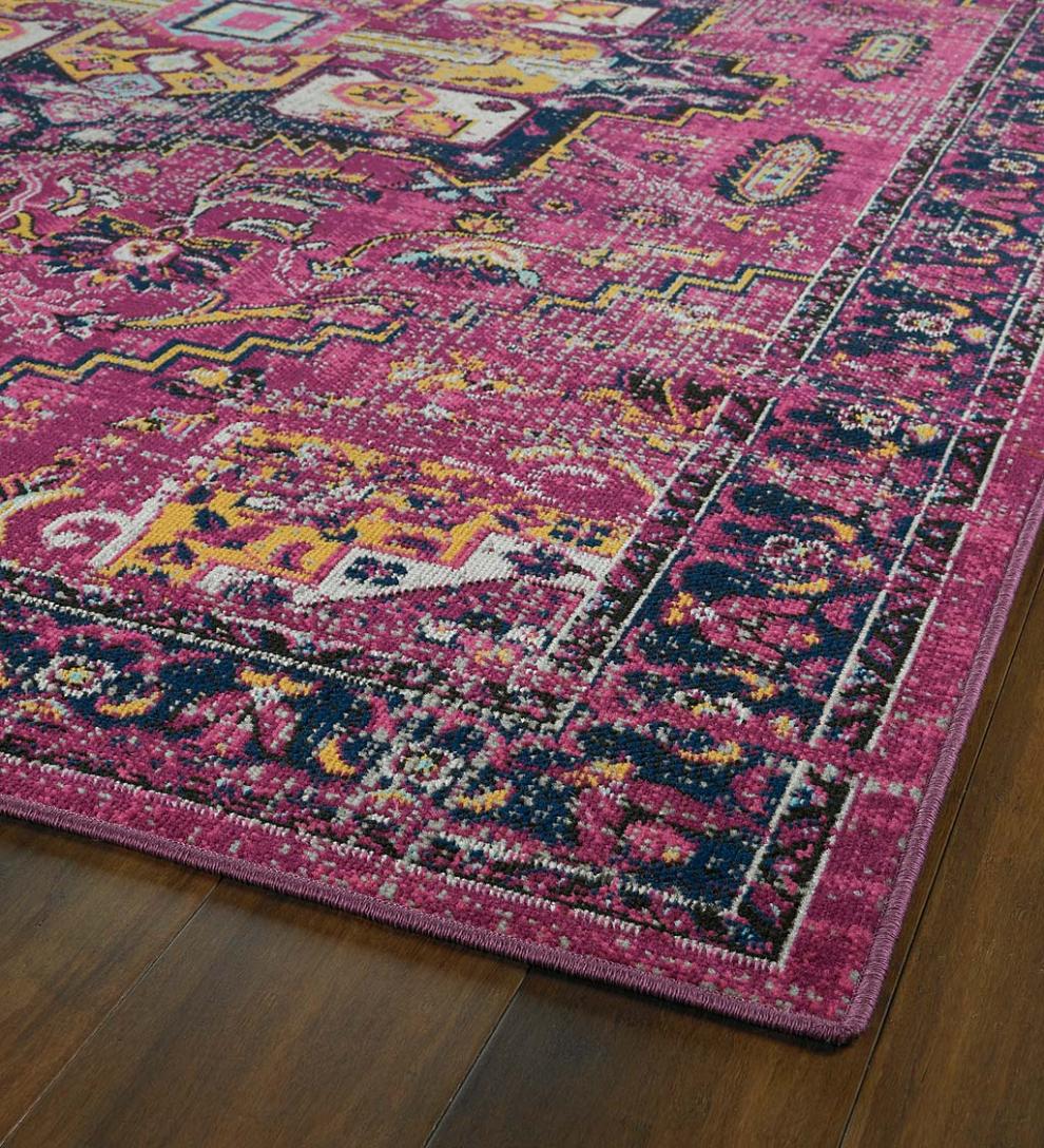 Plow & Hearth Synthetic Rugs Indoor Living Indoor/Outdoor Oakland Medallion Polypropylene Rug