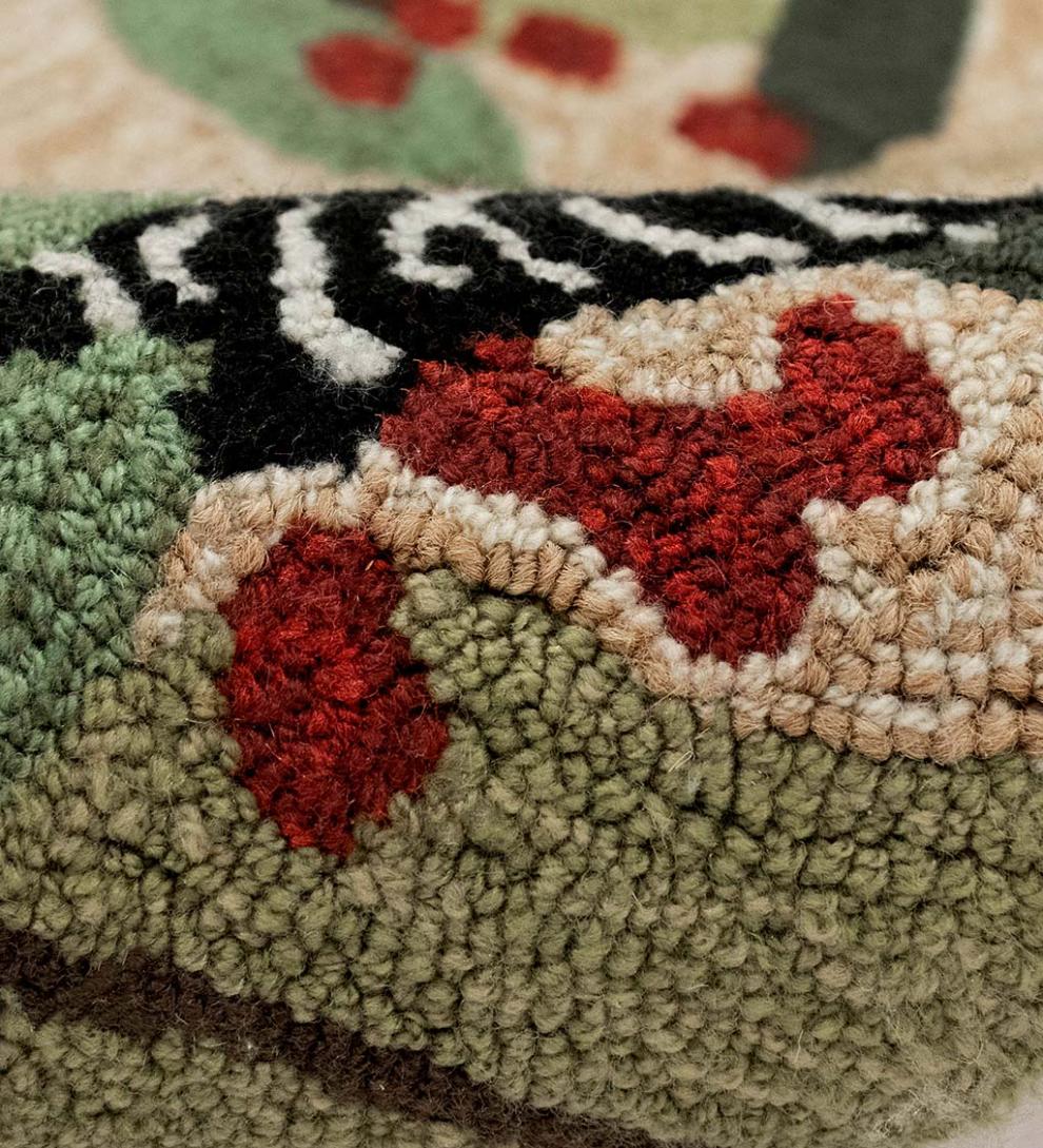 Plow & Hearth Synthetic Rugs Indoor Living Indoor/Outdoor Synthetic Blend Birds Border Rug