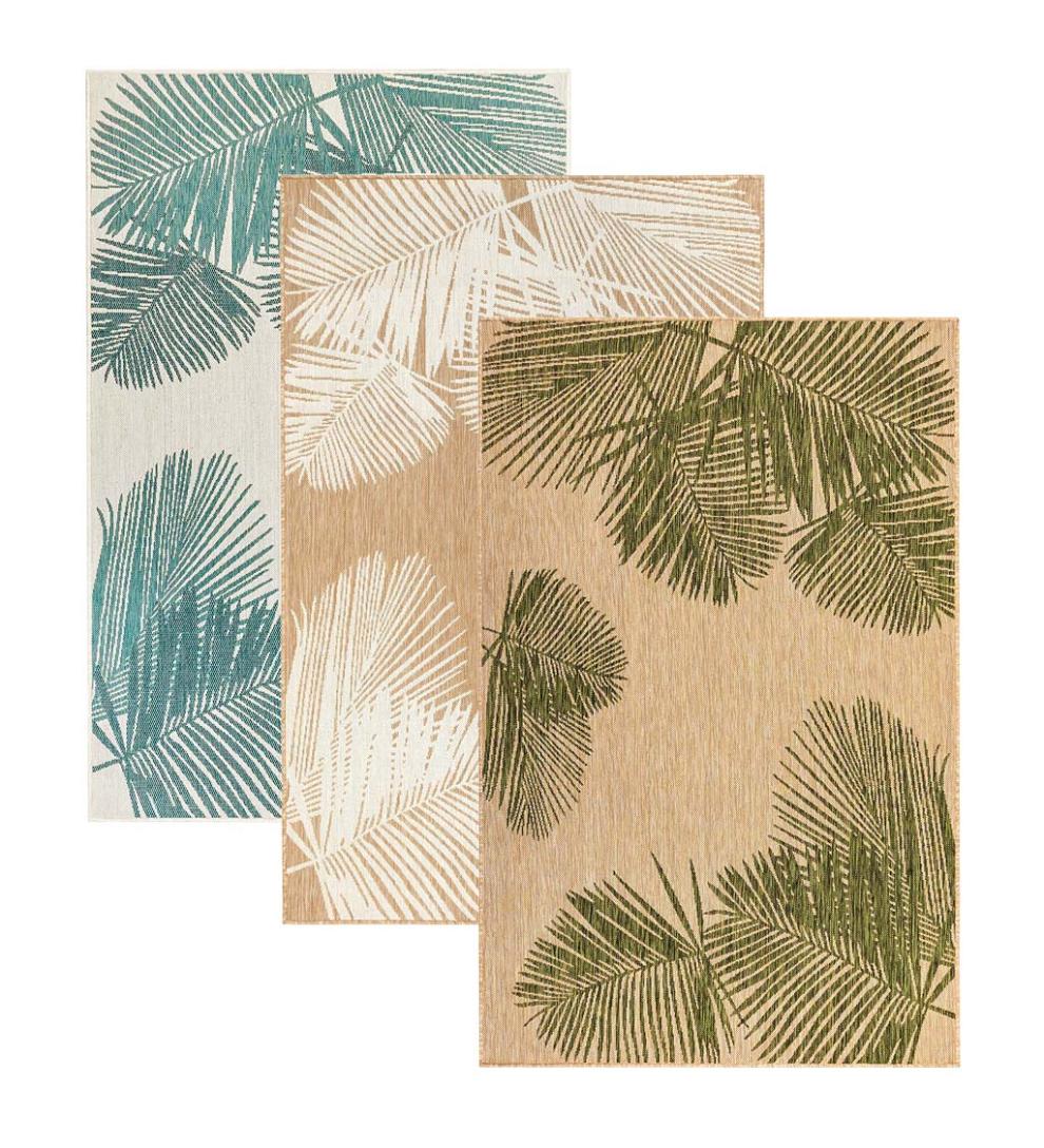 Plow & Hearth Synthetic Rugs Indoor Living Indoor/Outdoor Textured Palms Polypropylene Rug