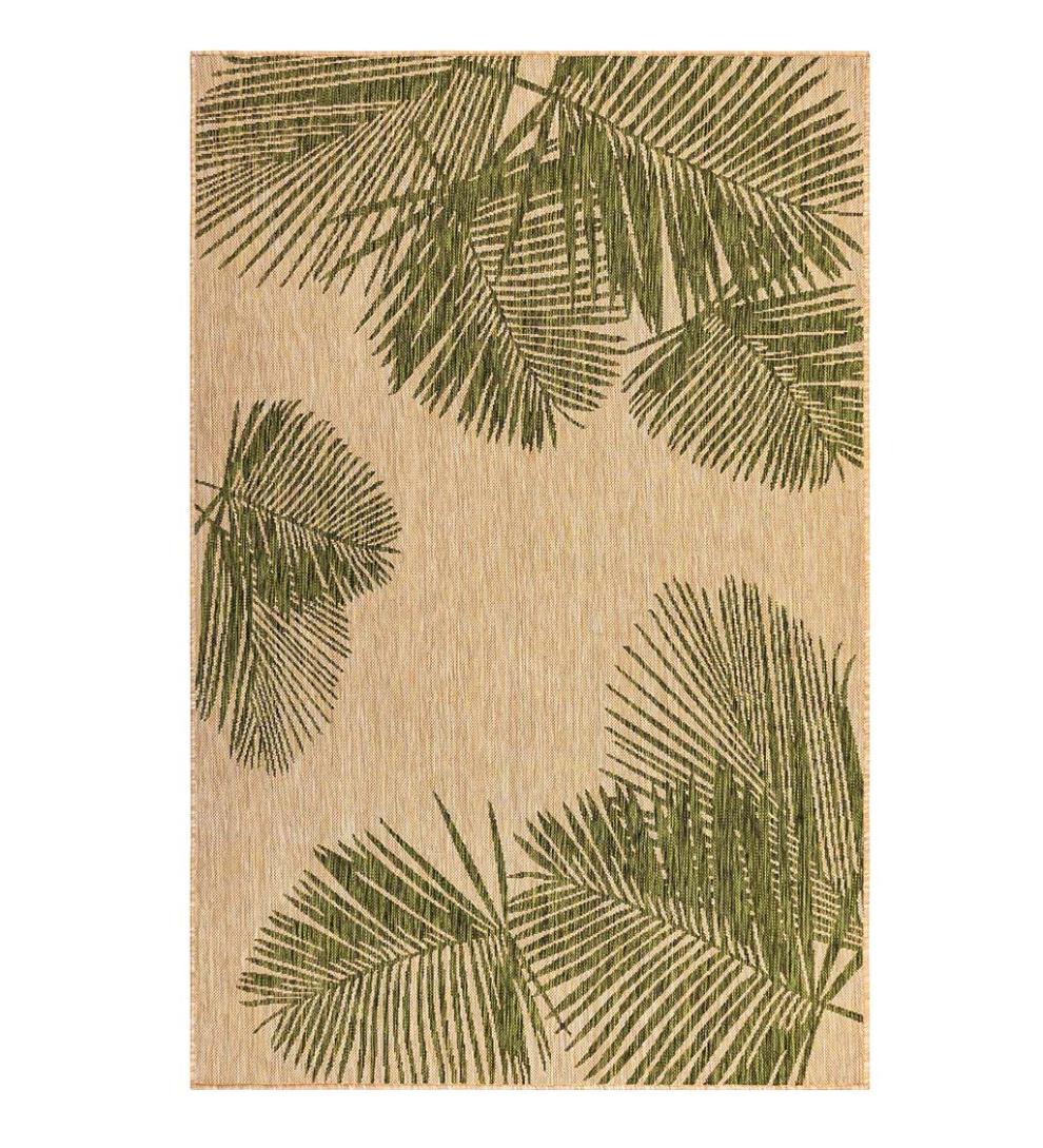 Plow & Hearth Synthetic Rugs Indoor Living Indoor/Outdoor Textured Palms Polypropylene Rug