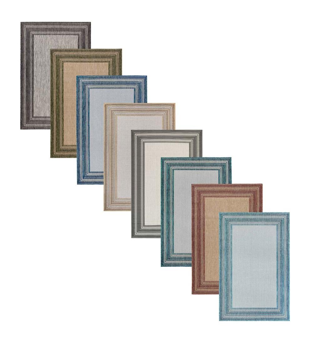 Plow & Hearth Synthetic Rugs Indoor Living Indoor/Outdoor Textured Polypropylene Border Rug