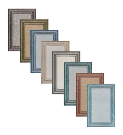 Plow & Hearth Synthetic Rugs Indoor Living Indoor/Outdoor Textured Polypropylene Border Rug