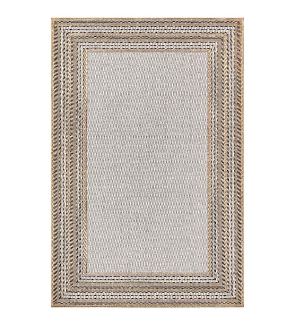 Plow & Hearth Synthetic Rugs Indoor Living Indoor/Outdoor Textured Polypropylene Border Rug