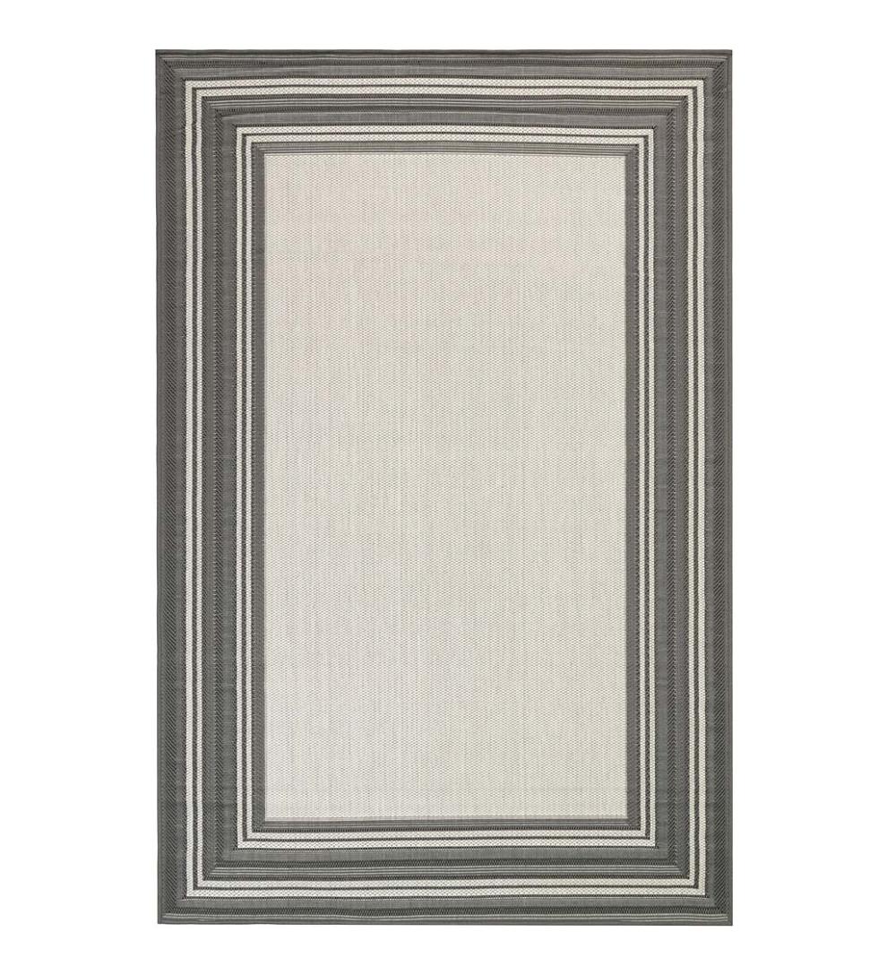 Plow & Hearth Synthetic Rugs Indoor Living Indoor/Outdoor Textured Polypropylene Border Rug