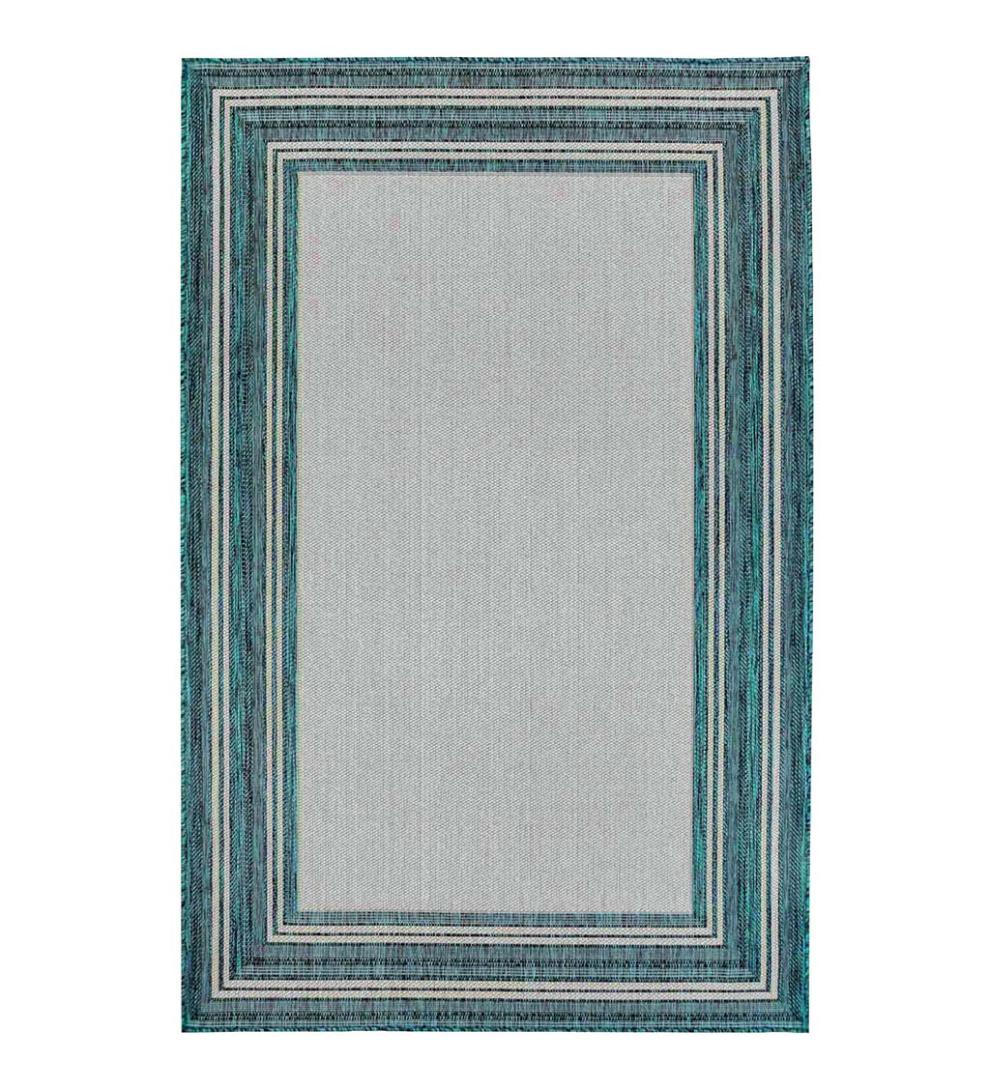 Plow & Hearth Synthetic Rugs Indoor Living Indoor/Outdoor Textured Polypropylene Border Rug