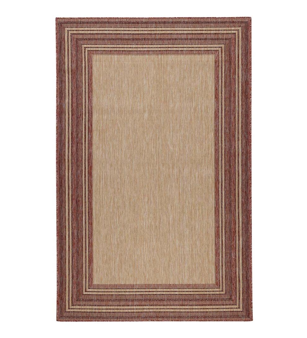 Plow & Hearth Synthetic Rugs Indoor Living Indoor/Outdoor Textured Polypropylene Border Rug
