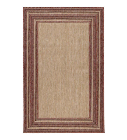 Plow & Hearth Synthetic Rugs Indoor Living Indoor/Outdoor Textured Polypropylene Border Rug