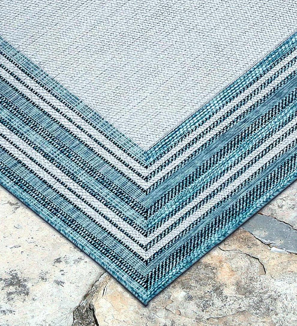 Plow & Hearth Synthetic Rugs Indoor Living Indoor/Outdoor Textured Polypropylene Border Rug