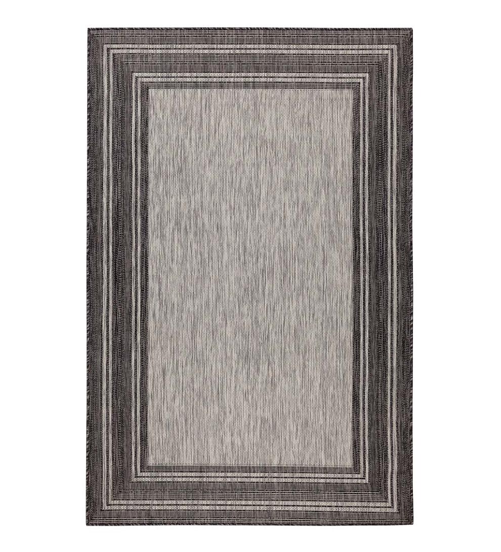 Plow & Hearth Synthetic Rugs Indoor Living Indoor/Outdoor Textured Polypropylene Border Rug
