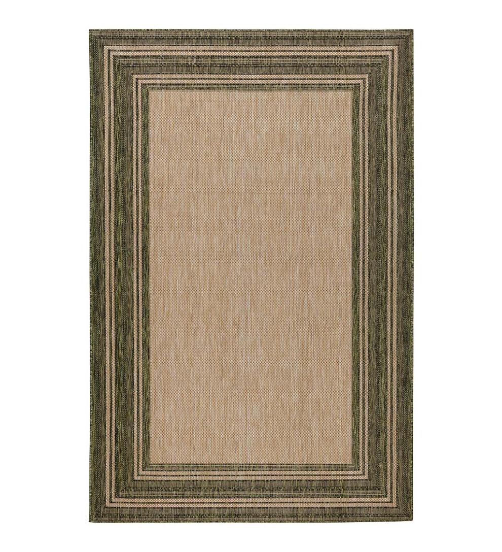 Plow & Hearth Synthetic Rugs Indoor Living Indoor/Outdoor Textured Polypropylene Border Rug