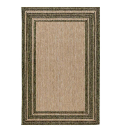 Plow & Hearth Synthetic Rugs Indoor Living Indoor/Outdoor Textured Polypropylene Border Rug
