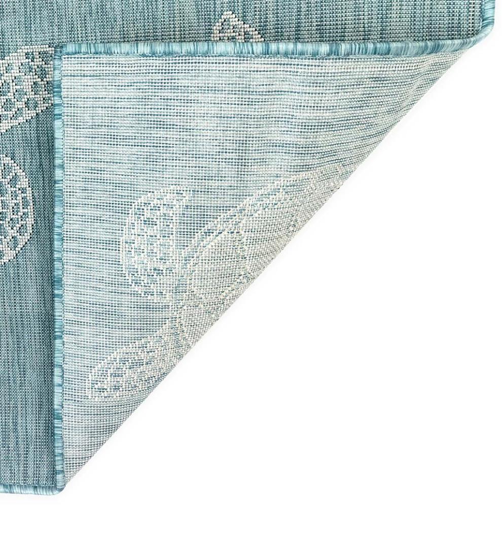 Plow & Hearth Synthetic Rugs Indoor Living Indoor/Outdoor Textured Sea Turtles Polypropylene Rug