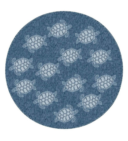 Plow & Hearth Synthetic Rugs Indoor Living Indoor/Outdoor Textured Sea Turtles Polypropylene Rug