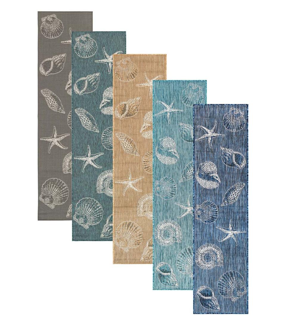 Plow & Hearth Synthetic Rugs Indoor Living Indoor/Outdoor Textured Shells Polypropylene Rug