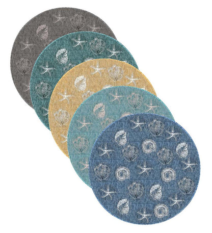 Plow & Hearth Synthetic Rugs Indoor Living Indoor/Outdoor Textured Shells Polypropylene Rug