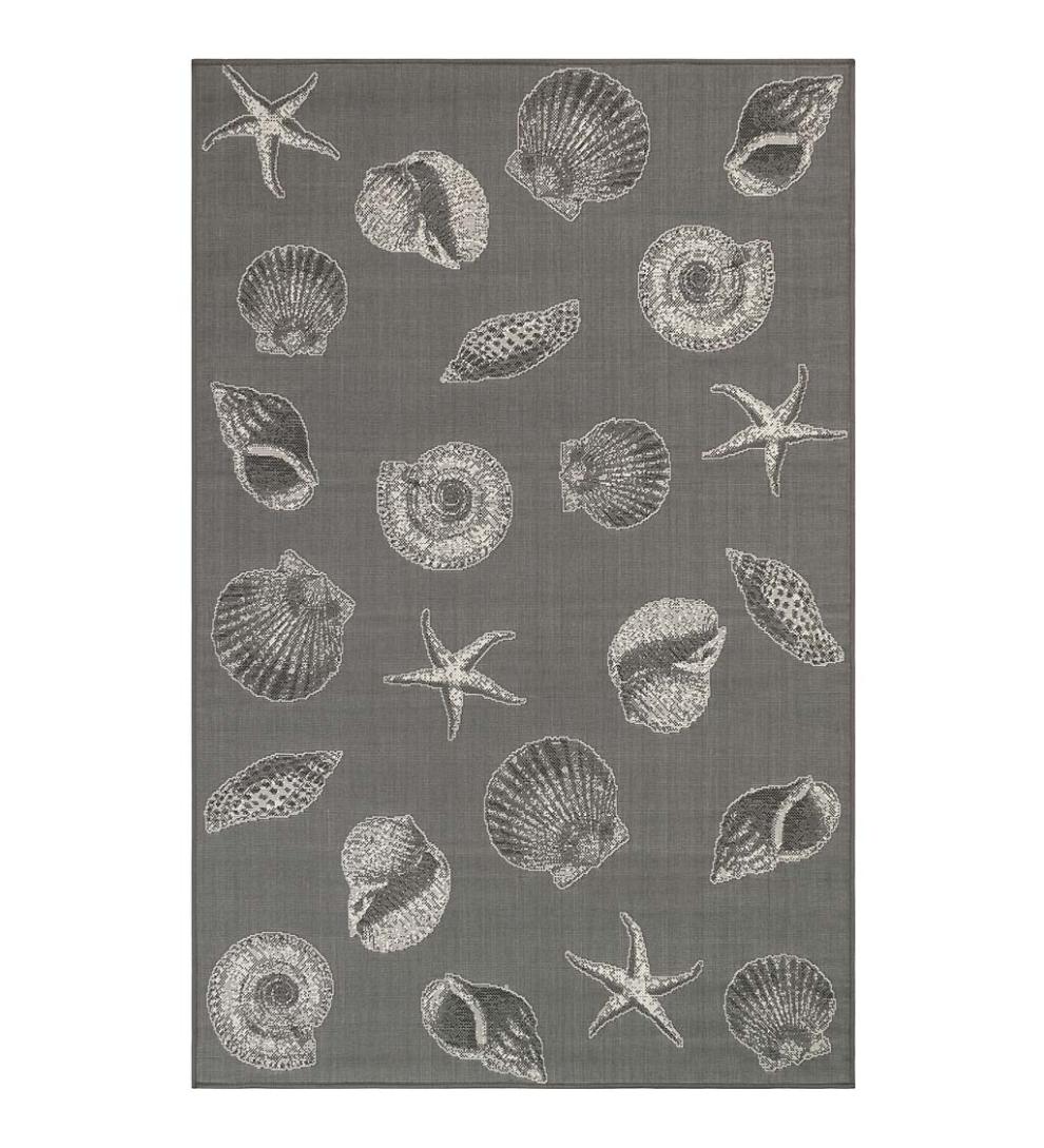 Plow & Hearth Synthetic Rugs Indoor Living Indoor/Outdoor Textured Shells Polypropylene Rug