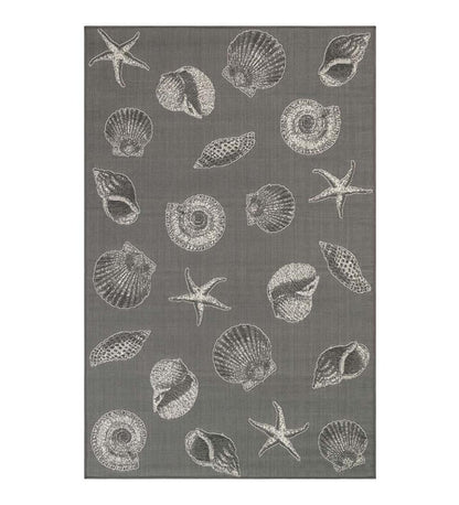 Plow & Hearth Synthetic Rugs Indoor Living Indoor/Outdoor Textured Shells Polypropylene Rug