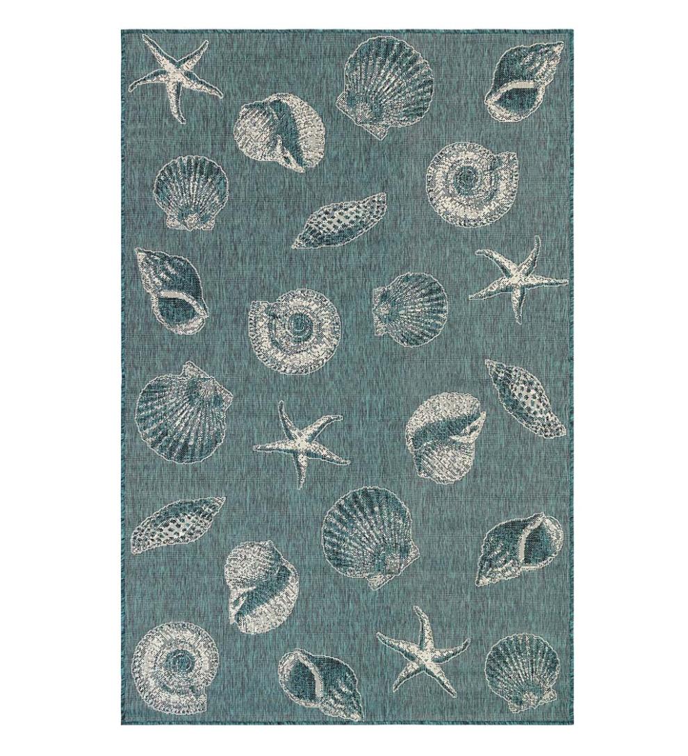 Plow & Hearth Synthetic Rugs Indoor Living Indoor/Outdoor Textured Shells Polypropylene Rug