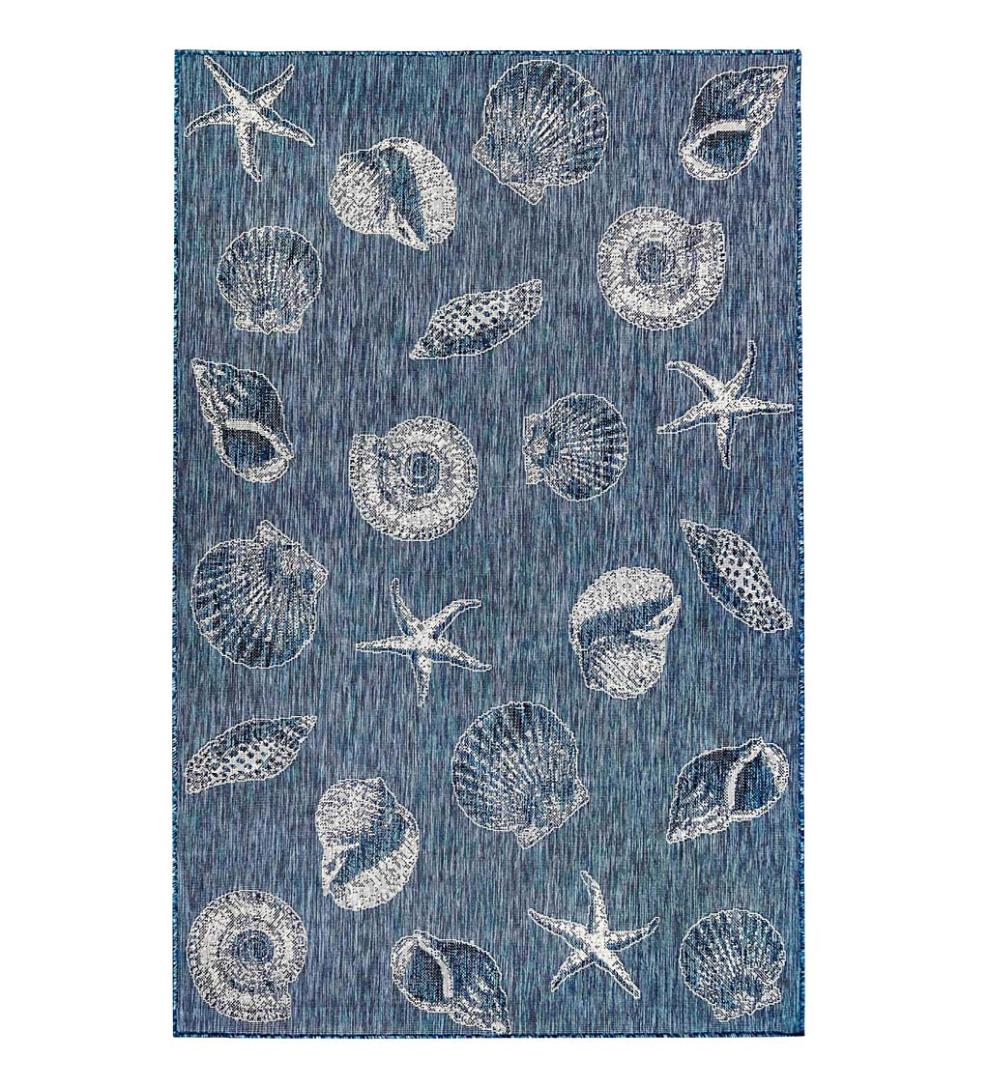 Plow & Hearth Synthetic Rugs Indoor Living Indoor/Outdoor Textured Shells Polypropylene Rug