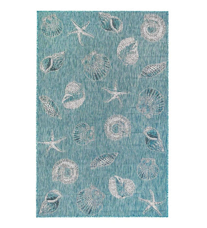 Plow & Hearth Synthetic Rugs Indoor Living Indoor/Outdoor Textured Shells Polypropylene Rug