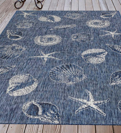 Plow & Hearth Synthetic Rugs Indoor Living Indoor/Outdoor Textured Shells Polypropylene Rug