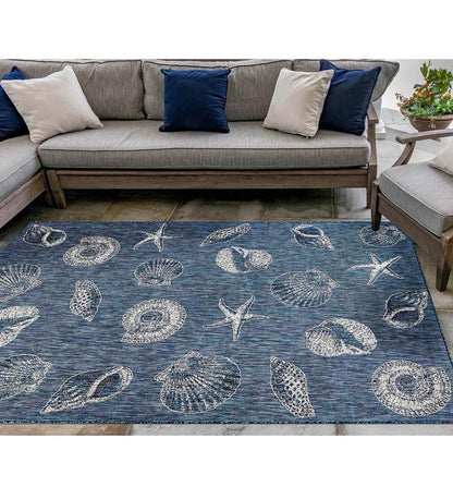 Plow & Hearth Synthetic Rugs Indoor Living Indoor/Outdoor Textured Shells Polypropylene Rug