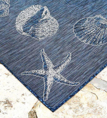 Plow & Hearth Synthetic Rugs Indoor Living Indoor/Outdoor Textured Shells Polypropylene Rug