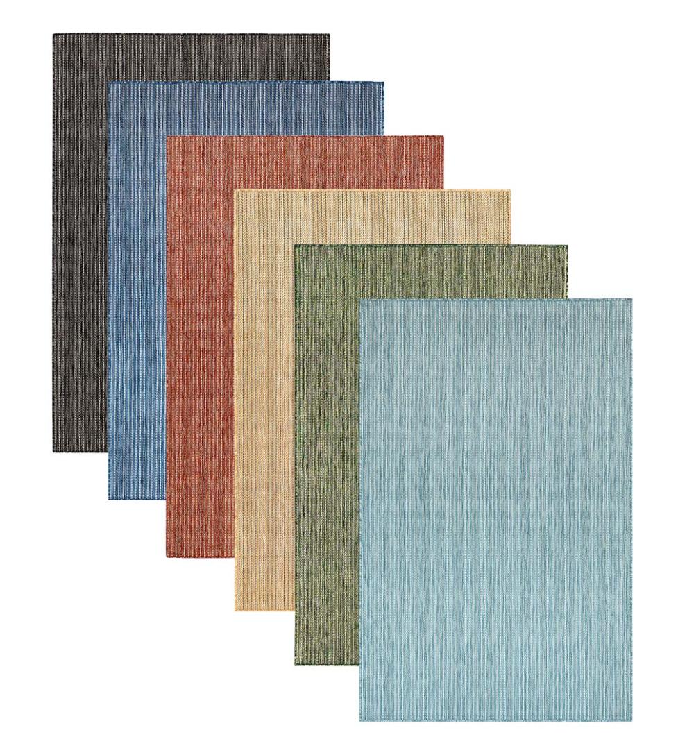 Plow & Hearth Synthetic Rugs Indoor Living Indoor/Outdoor Textured Stripe Polypropylene Rug