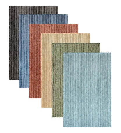 Plow & Hearth Synthetic Rugs Indoor Living Indoor/Outdoor Textured Stripe Polypropylene Rug