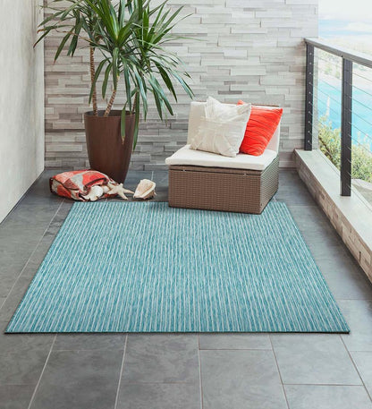 Plow & Hearth Synthetic Rugs Indoor Living Indoor/Outdoor Textured Stripe Polypropylene Rug