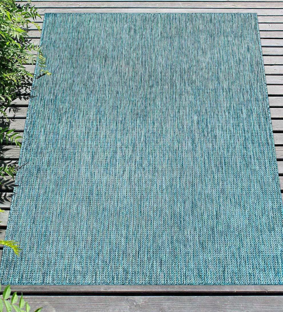 Plow & Hearth Synthetic Rugs Indoor Living Indoor/Outdoor Textured Stripe Polypropylene Rug