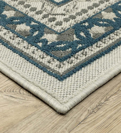 Plow & Hearth Synthetic Rugs Indoor Living Indoor/Outdoor York Border Polypropylene Rug
