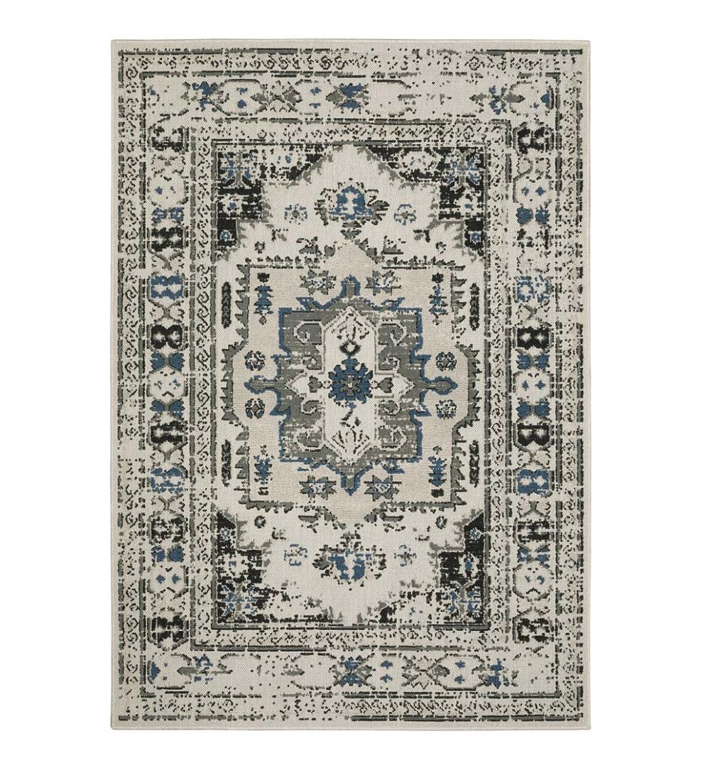 Plow & Hearth Synthetic Rugs Indoor Living Indoor/Outdoor York Traditional Medallion Polypropylene Rug
