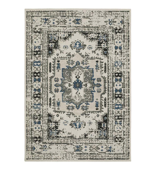Plow & Hearth Synthetic Rugs Indoor Living Indoor/Outdoor York Traditional Medallion Polypropylene Rug