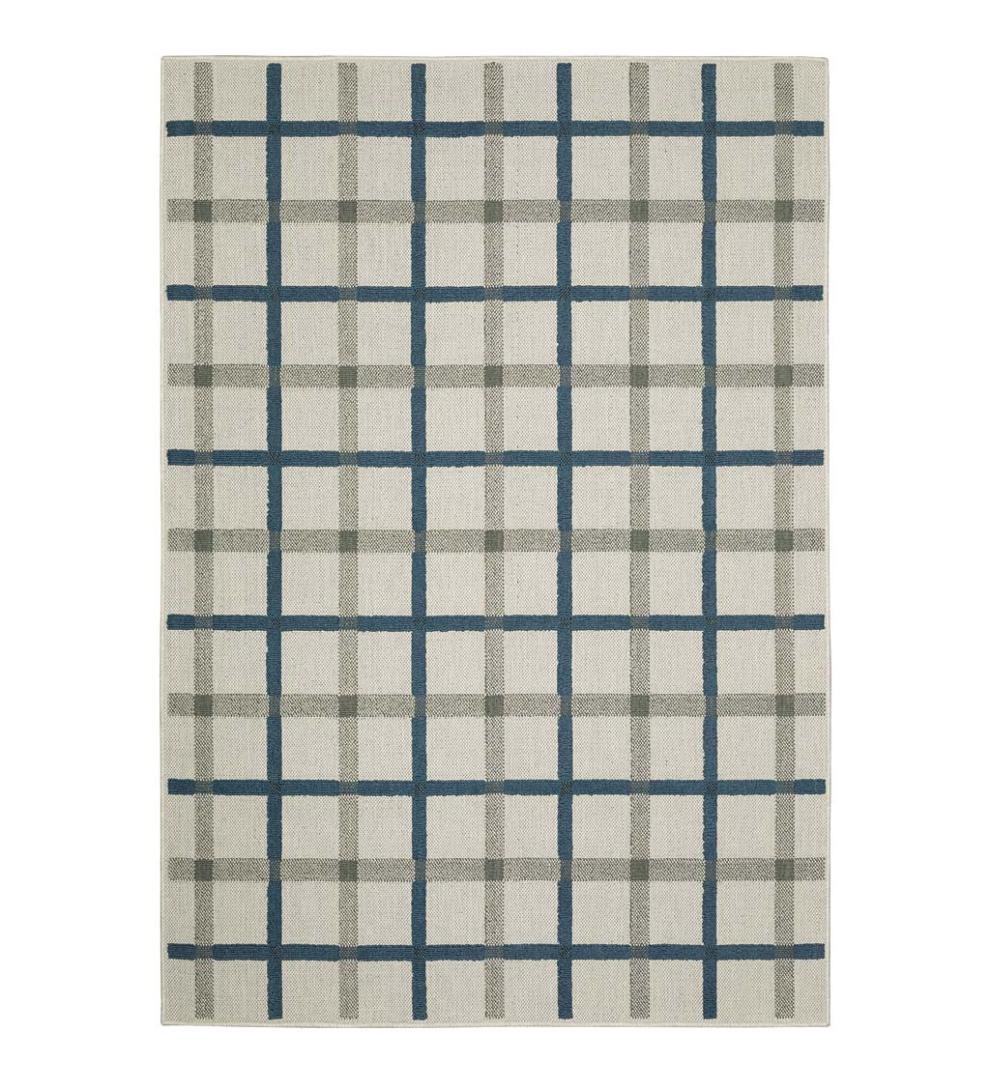 Plow & Hearth Synthetic Rugs Indoor Living Indoor/Outdoor York Windowpane Polypropylene Rug