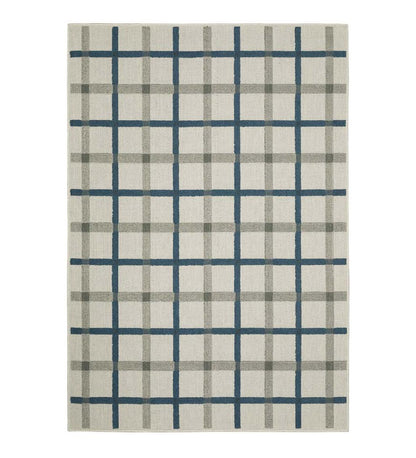 Plow & Hearth Synthetic Rugs Indoor Living Indoor/Outdoor York Windowpane Polypropylene Rug