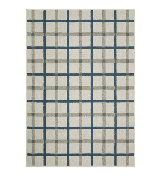 Plow & Hearth Synthetic Rugs Indoor Living Indoor/Outdoor York Windowpane Polypropylene Rug