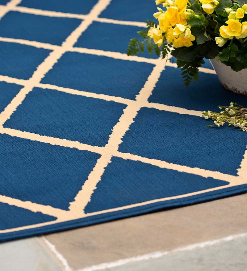 Plow & Hearth Synthetic Rugs Indoor Living Lattice Surry Indoor/Outdoor Polypropylene Area Rug