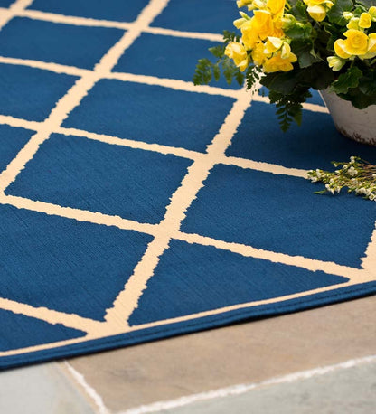 Plow & Hearth Synthetic Rugs Indoor Living Lattice Surry Indoor/Outdoor Polypropylene Area Rug