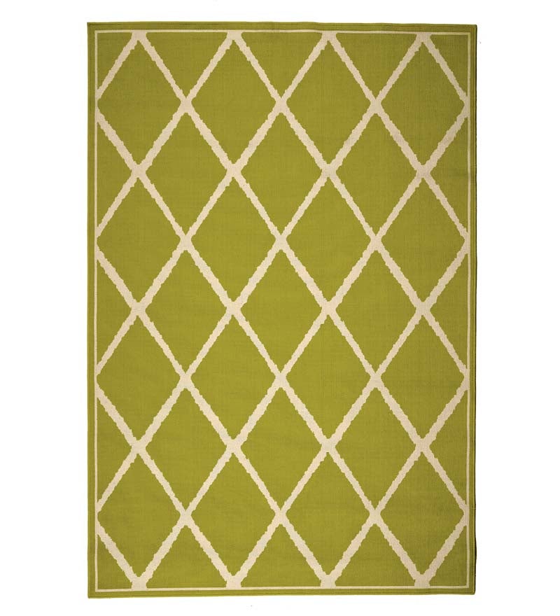 Plow & Hearth Synthetic Rugs Indoor Living Lattice Surry Indoor/Outdoor Polypropylene Area Rug